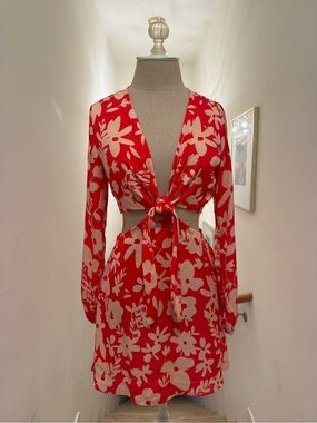 Resa Jojo Floral Tie-Front Mini Dress